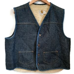 CARHARTT denim and sherpa vintage vest